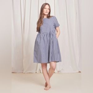 Tradlands Nico dress, blue gingham, S